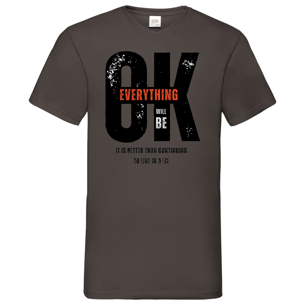 Everythink ok  V-Neck T-Shirt bright