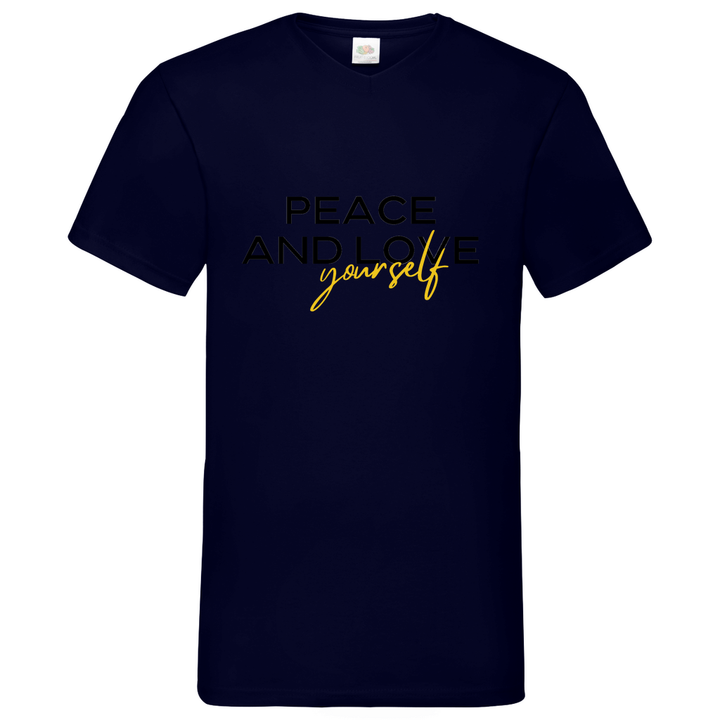 Peace and Love- V-Neck T-Shirt dark