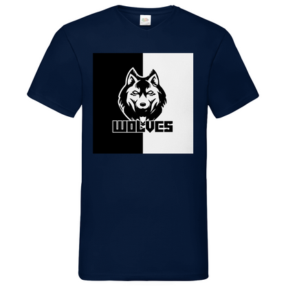Wolves black-white - V-Neck T-Shirt