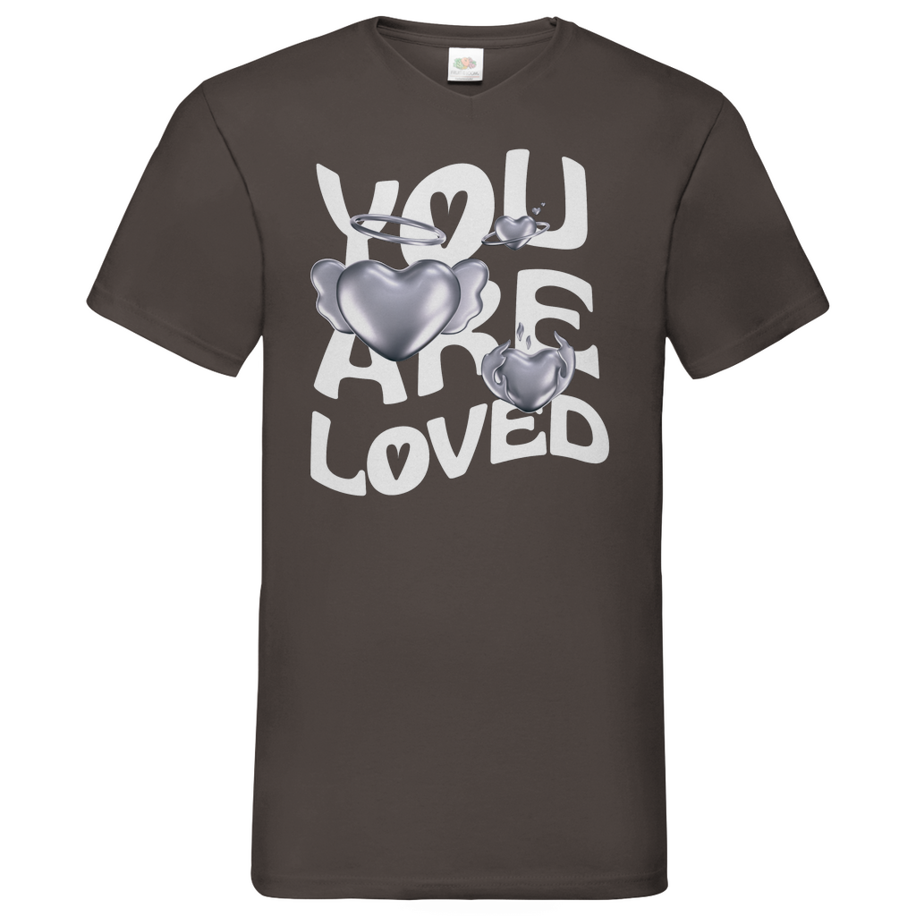 You are Loved - V-Neck T-Shirt dark