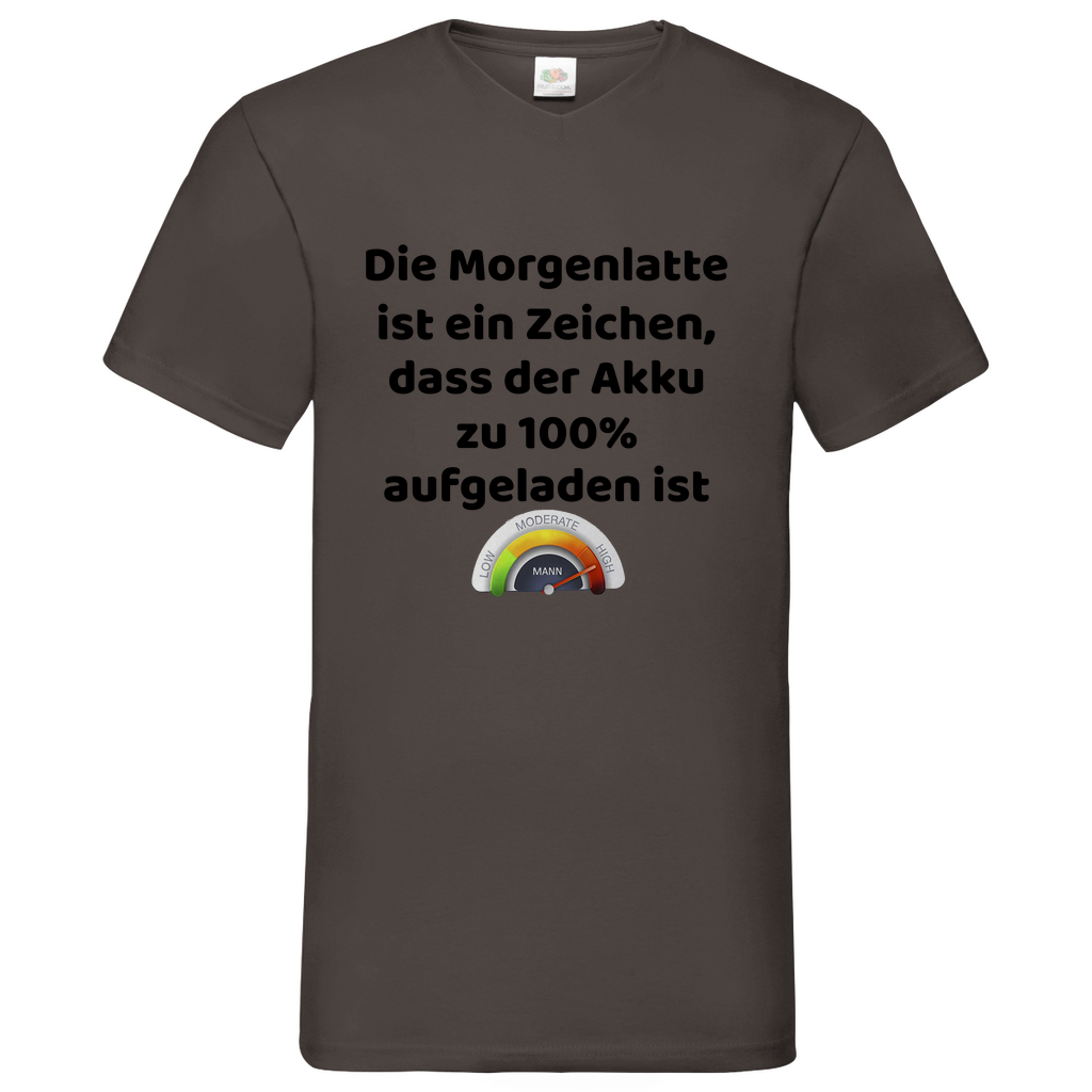 Morgenlatte - V-Neck T-Shirt bright
