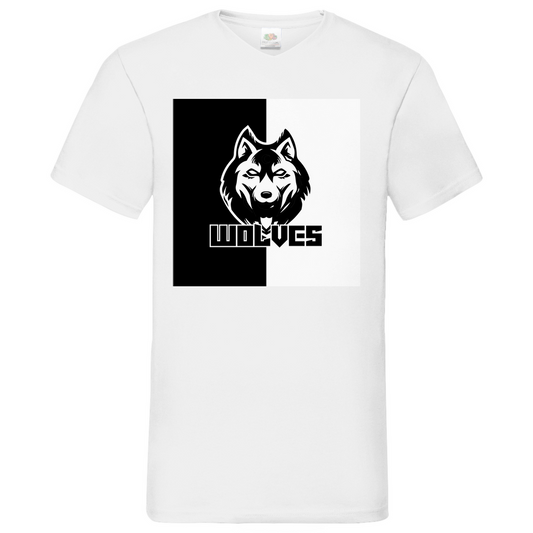 Wolves black-white - V-Neck T-Shirt