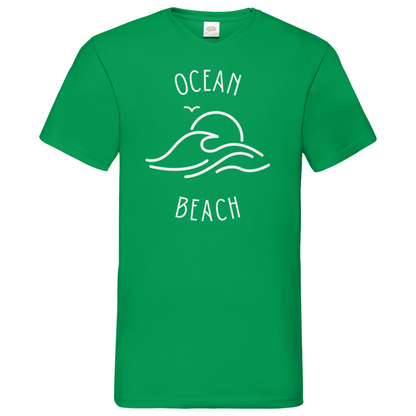 Ocean Beach - V-Neck T-Shirt - dark