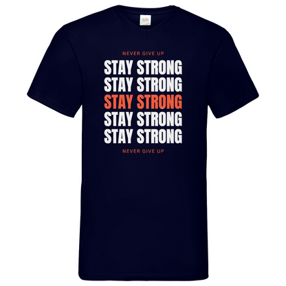 Stay strong - V-Neck T-Shirt dark