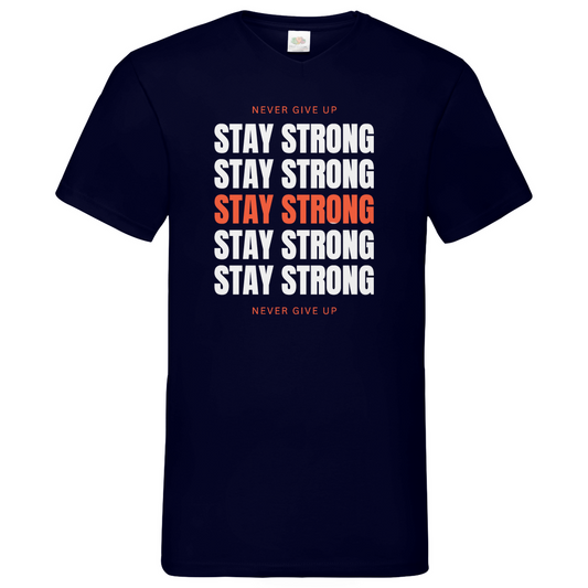 Stay strong - V-Neck T-Shirt dark