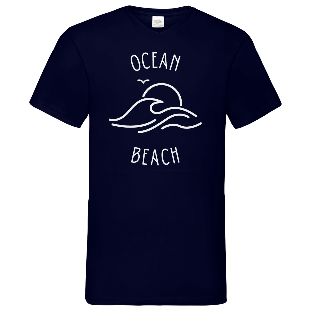 Ocean Beach - V-Neck T-Shirt - dark