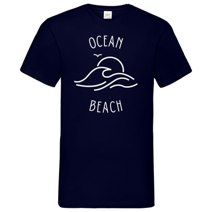 Ocean Beach - V-Neck T-Shirt - dark