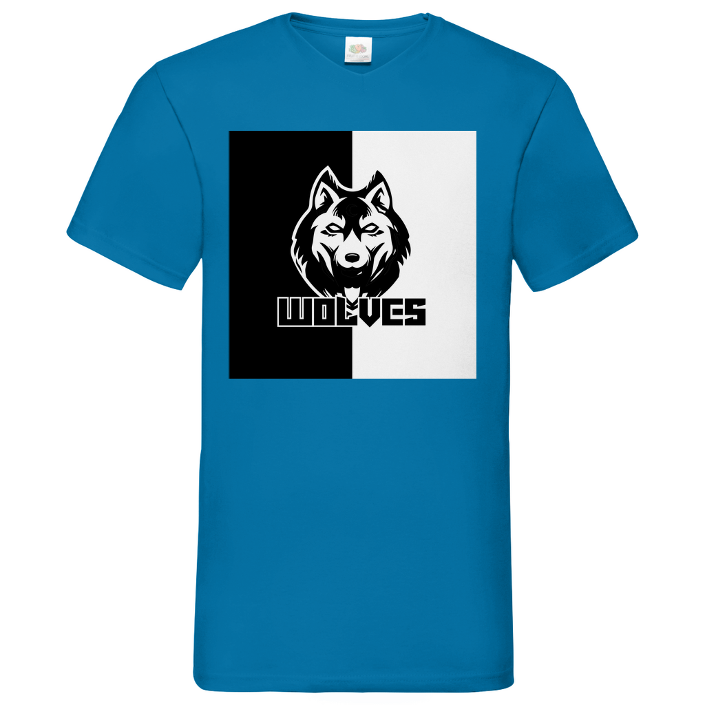Wolves black-white - V-Neck T-Shirt