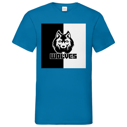 Wolves black-white - V-Neck T-Shirt