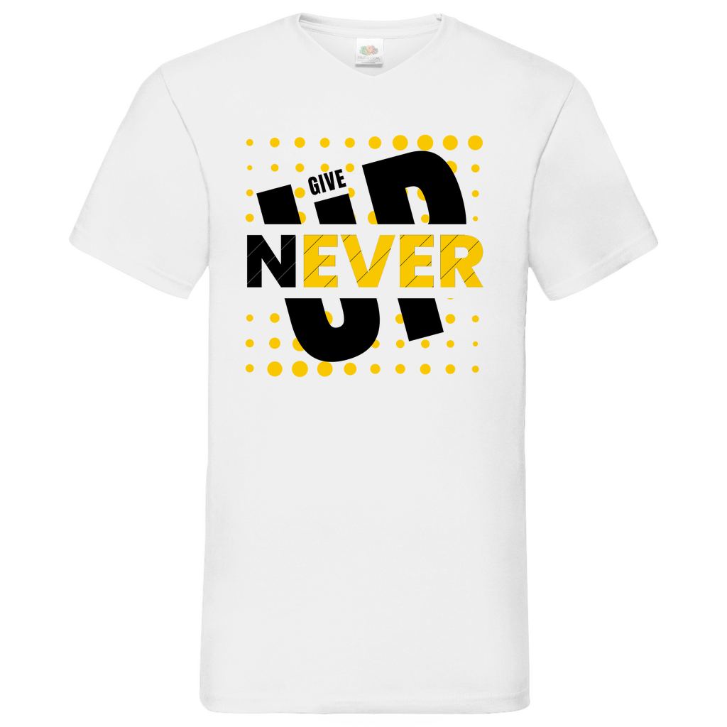 Never give up- V-Neck T-Shirt dark