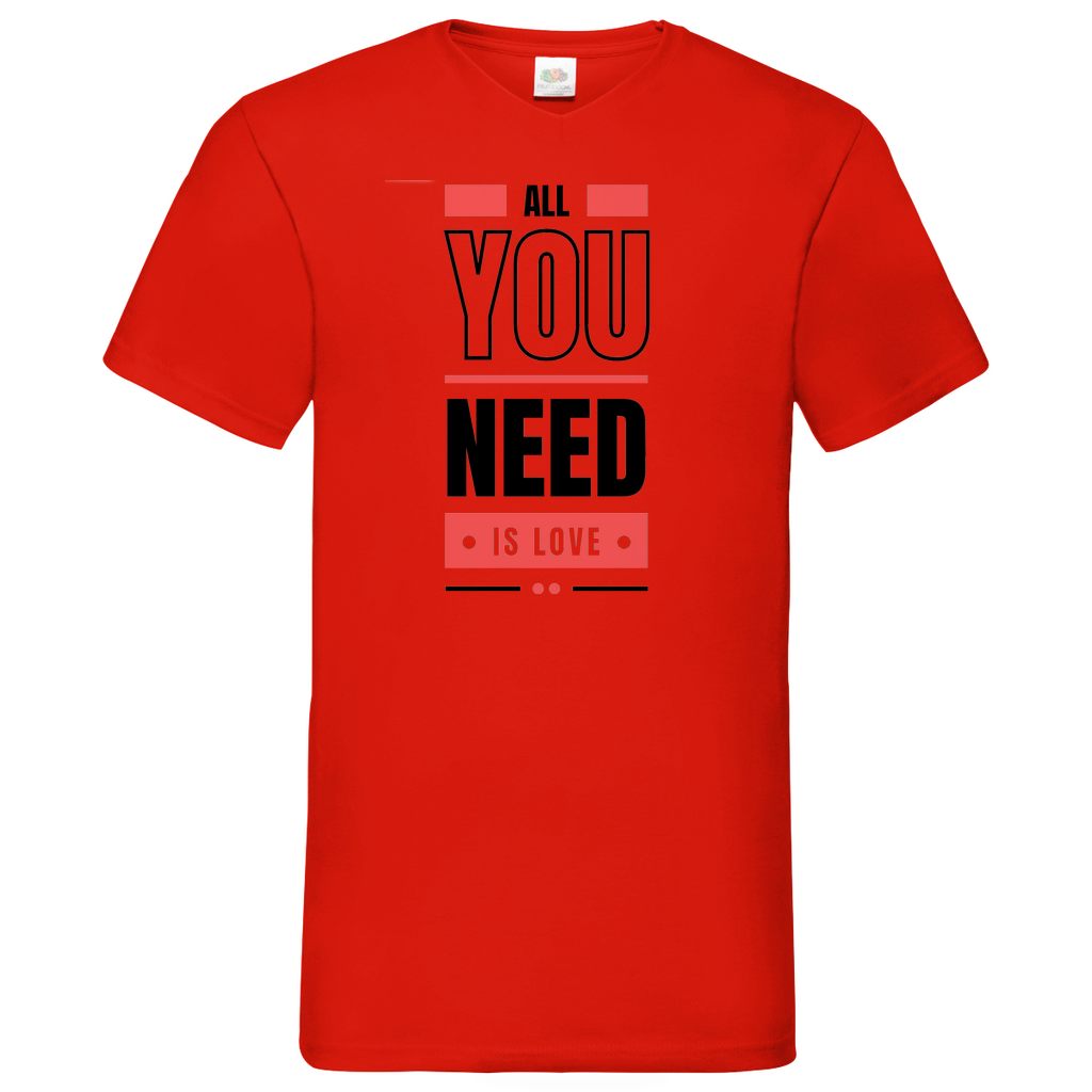 All you need is love - V-Neck T-Shirt bright