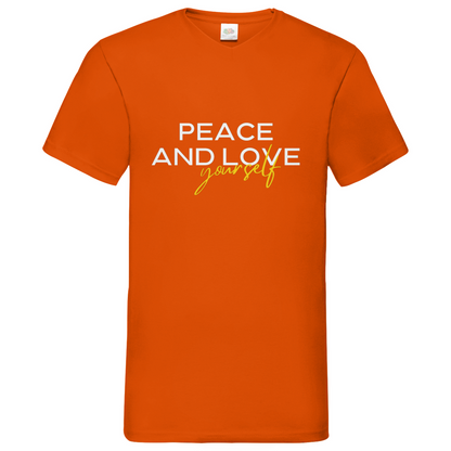 Peace and Love - V-Neck T-Shirt dark