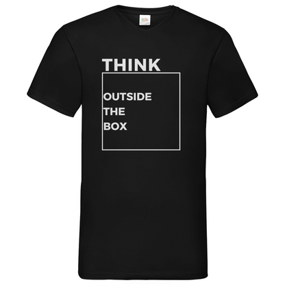 Think out of the Box- V-Neck T-Shirt dark
