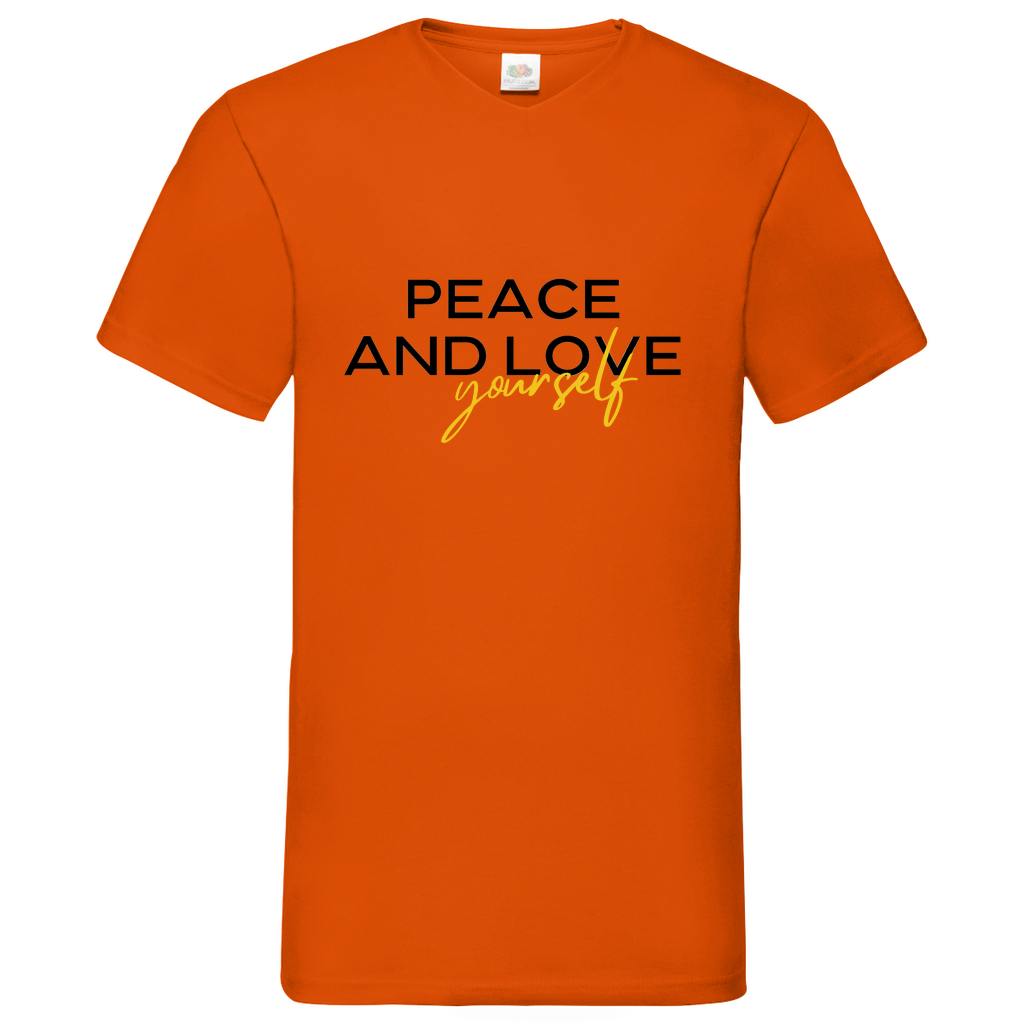 Peace and Love- V-Neck T-Shirt dark