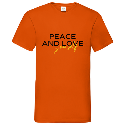 Peace and Love- V-Neck T-Shirt dark