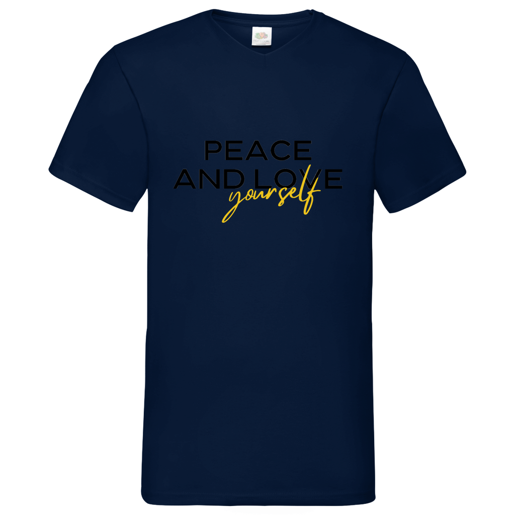 Peace and Love- V-Neck T-Shirt dark
