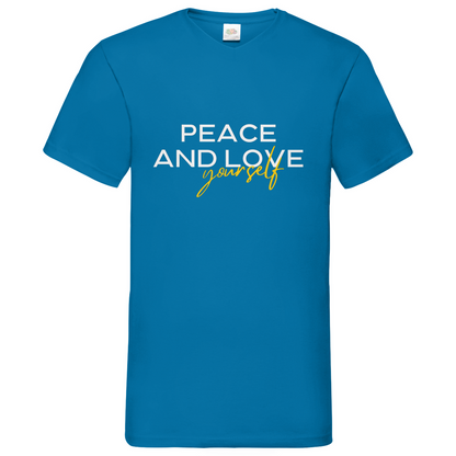 Peace and Love - V-Neck T-Shirt dark