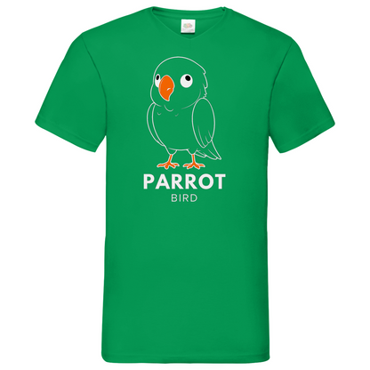Parrot- V-Neck T-Shirt - dark