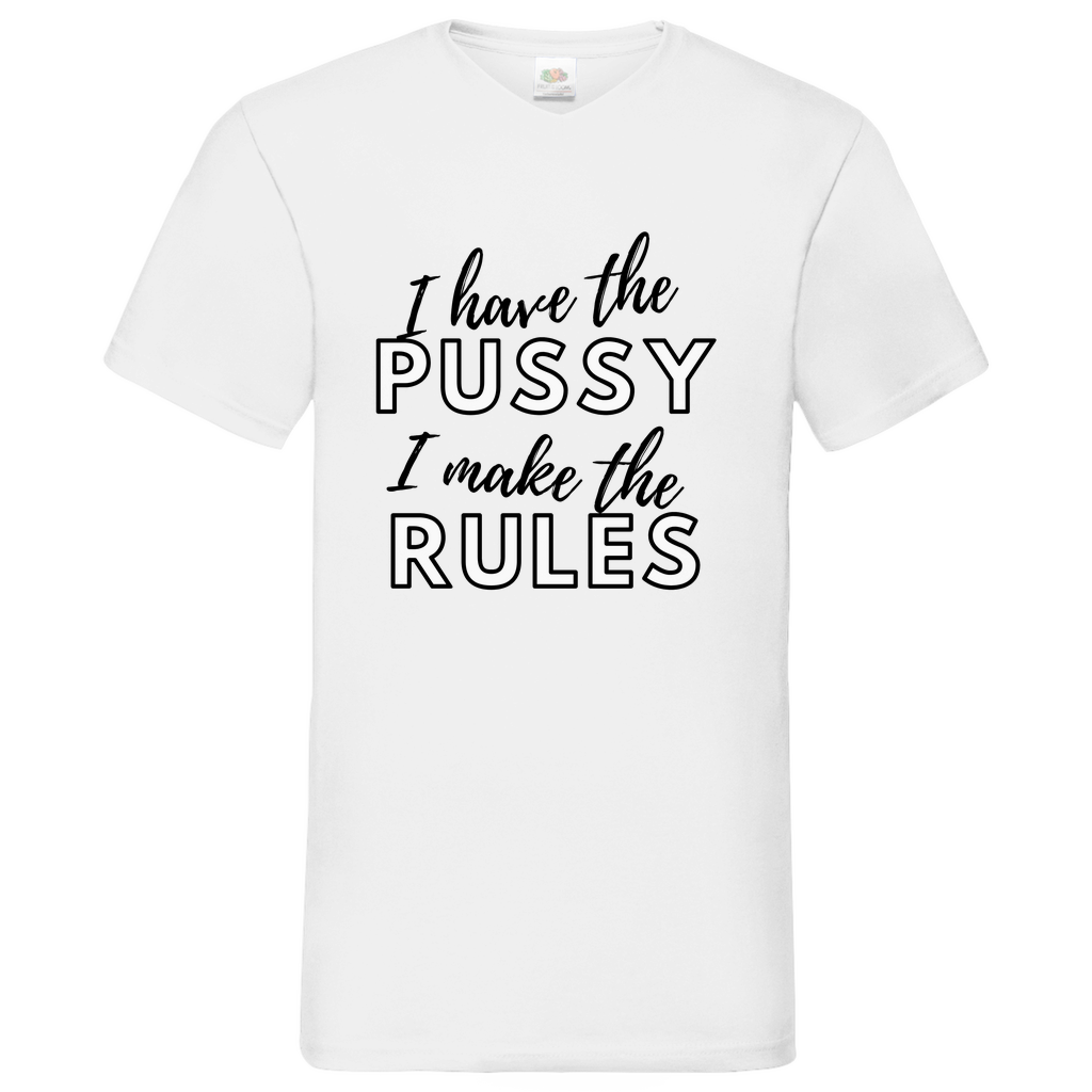 Pussy-black -  V-Neck T-Shirt bright