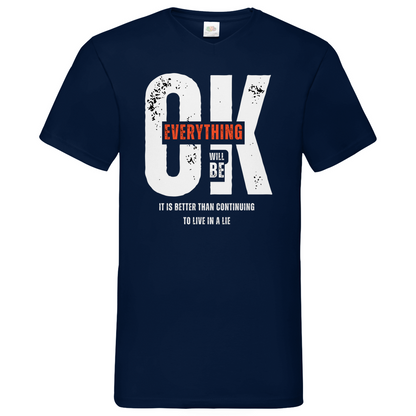 Everything ok- V-Neck T-Shirt dark