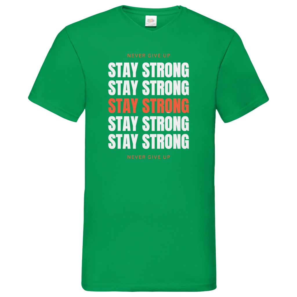Stay strong - V-Neck T-Shirt dark