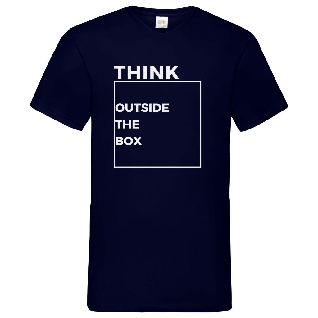 Think out of the Box- V-Neck T-Shirt dark