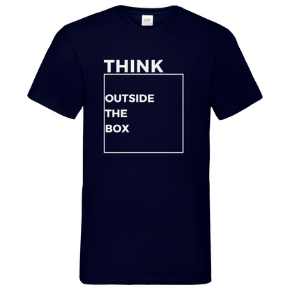 Think out of the Box- V-Neck T-Shirt dark