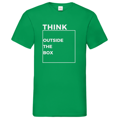 Think out of the Box- V-Neck T-Shirt dark