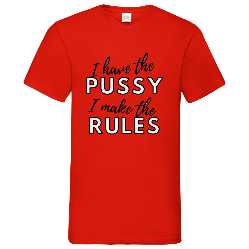 Pussy-black -  V-Neck T-Shirt bright