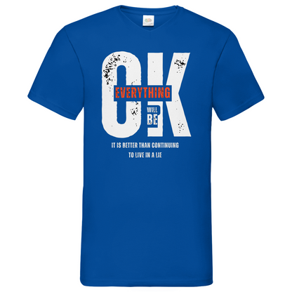 Everything ok- V-Neck T-Shirt dark