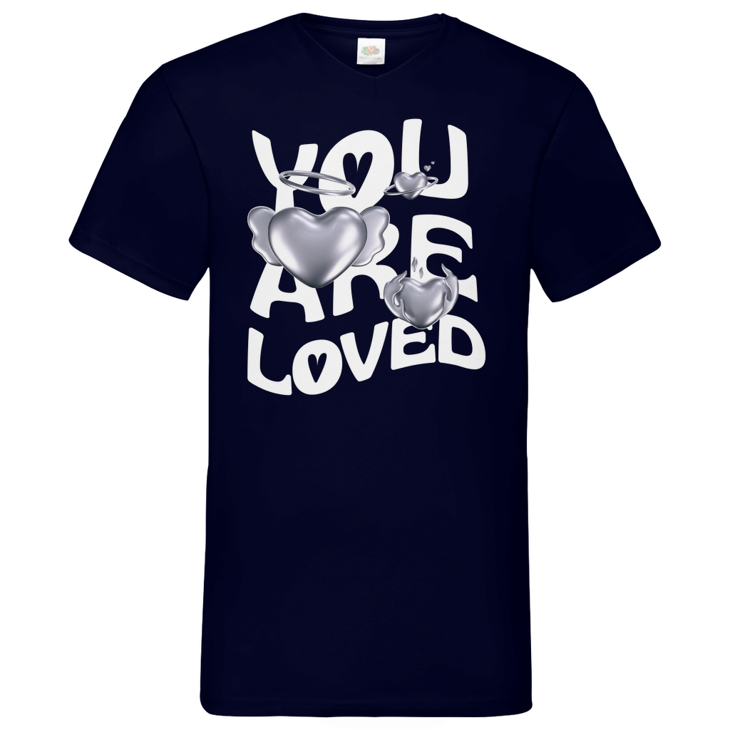 You are Loved - V-Neck T-Shirt dark