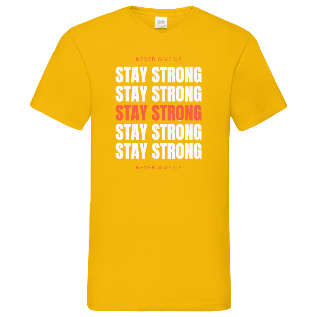 Stay strong - V-Neck T-Shirt dark
