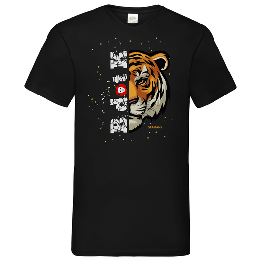 Tiger B dot K - V-Neck T-Shirt bright
