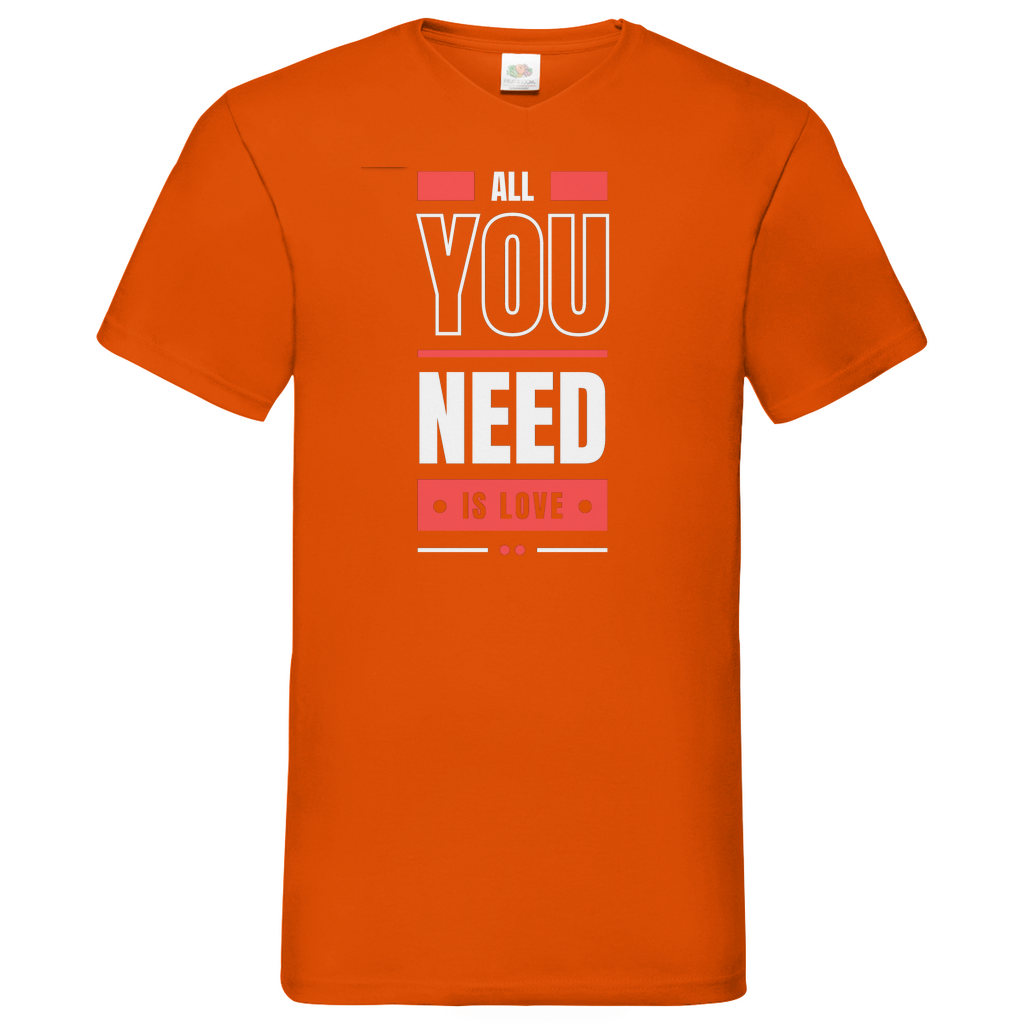 All you need is love - V-Neck T-Shirt dark