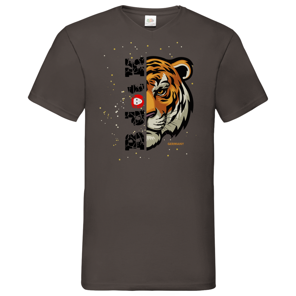 Tiger B dot K - V-Neck T-Shirt bright
