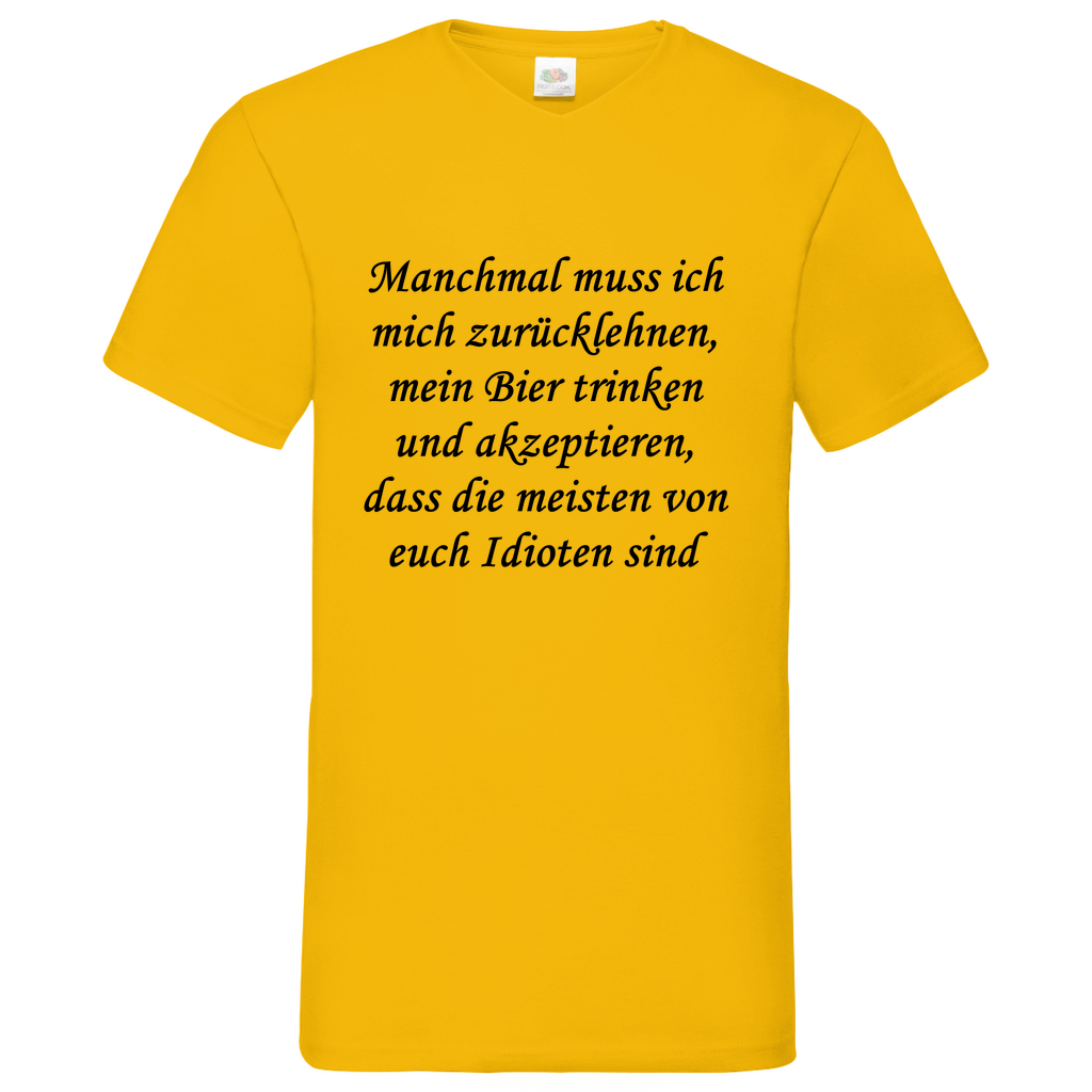 Idioten - V-Neck T-Shirt bright