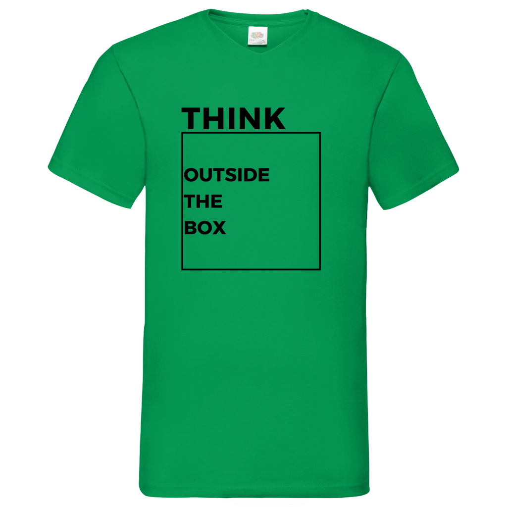 Think out of the Box - V-Neck T-Shirt bright