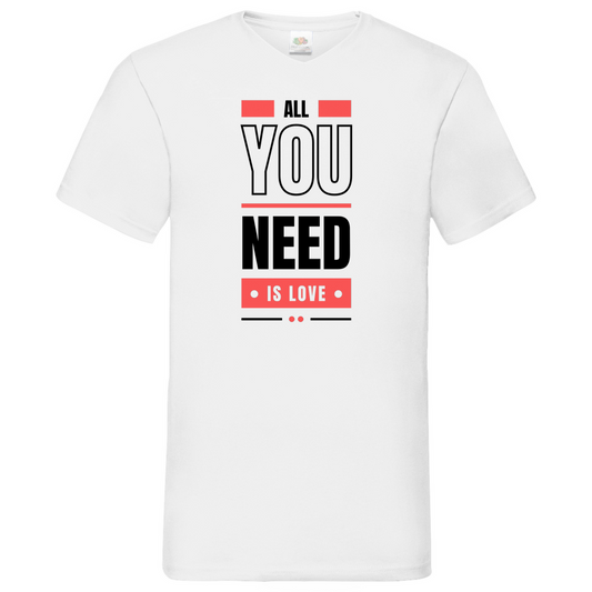 All you need is love - V-Neck T-Shirt bright