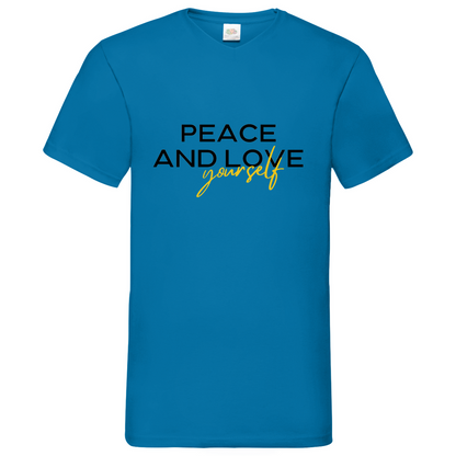 Peace and Love- V-Neck T-Shirt dark