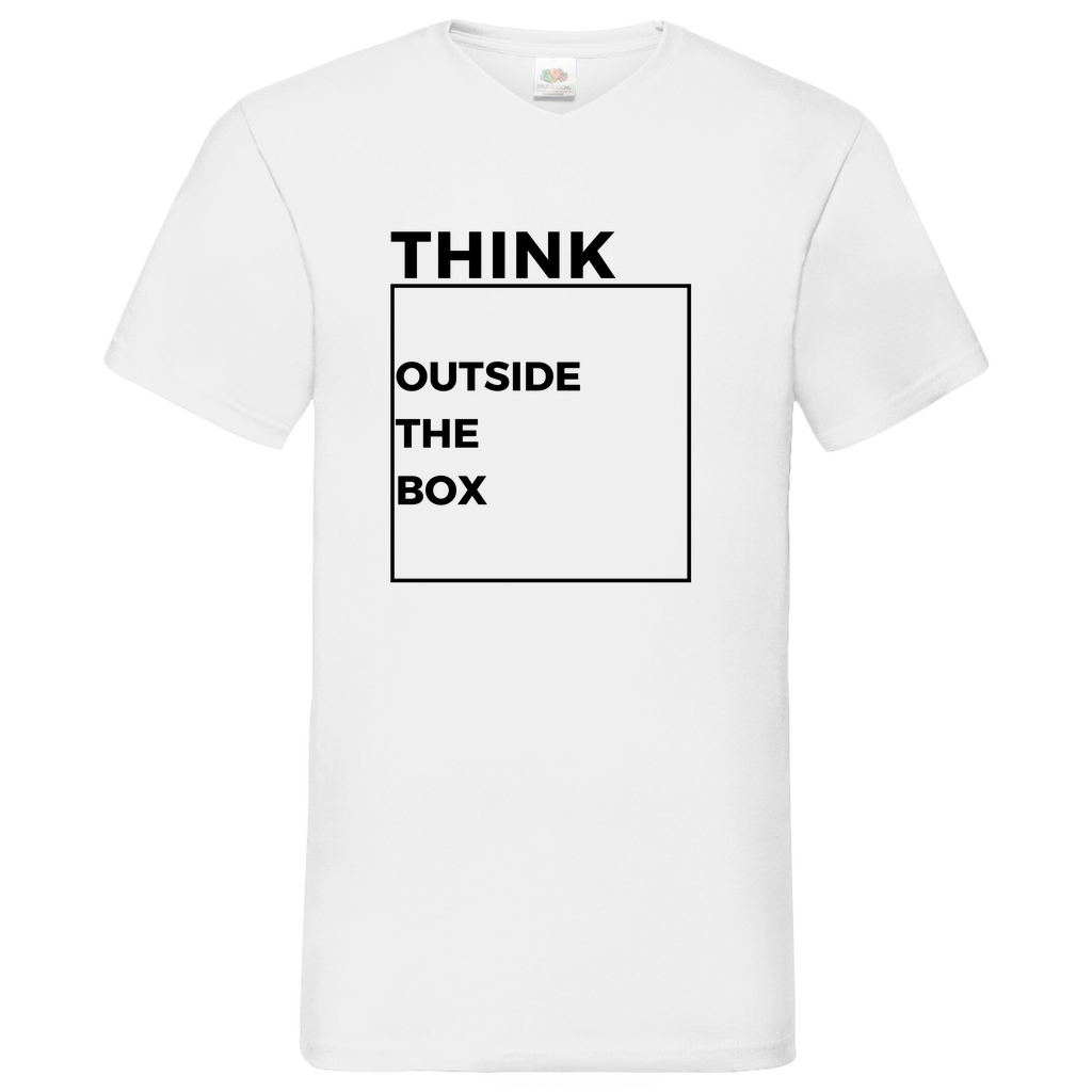 Think out of the Box - V-Neck T-Shirt bright
