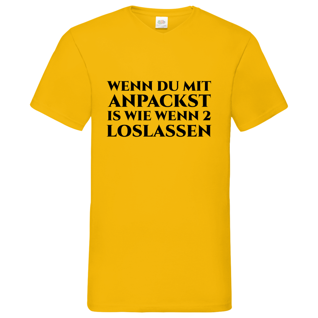 Anpacken - V-Neck T-Shirt bright