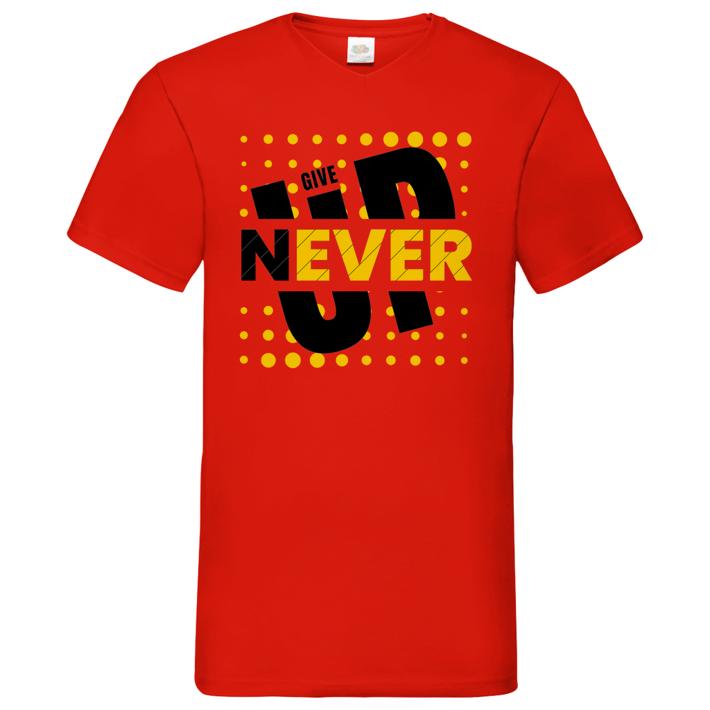 Never give up- V-Neck T-Shirt dark