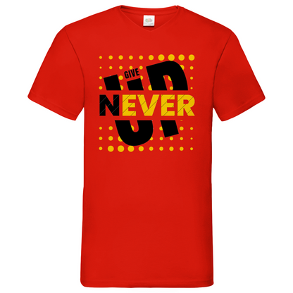 Never give up- V-Neck T-Shirt dark