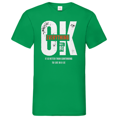Everything ok- V-Neck T-Shirt dark