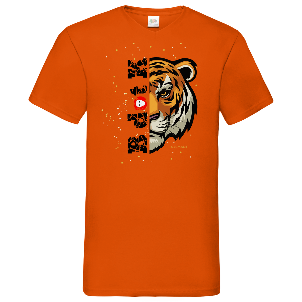 Tiger B dot K - V-Neck T-Shirt bright