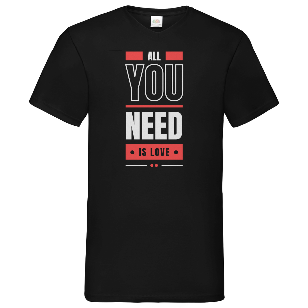 All you need is love - V-Neck T-Shirt dark