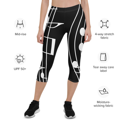 Capri-Leggings - Sound B dot K black/white