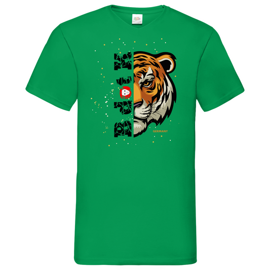 Tiger B dot K - V-Neck T-Shirt bright