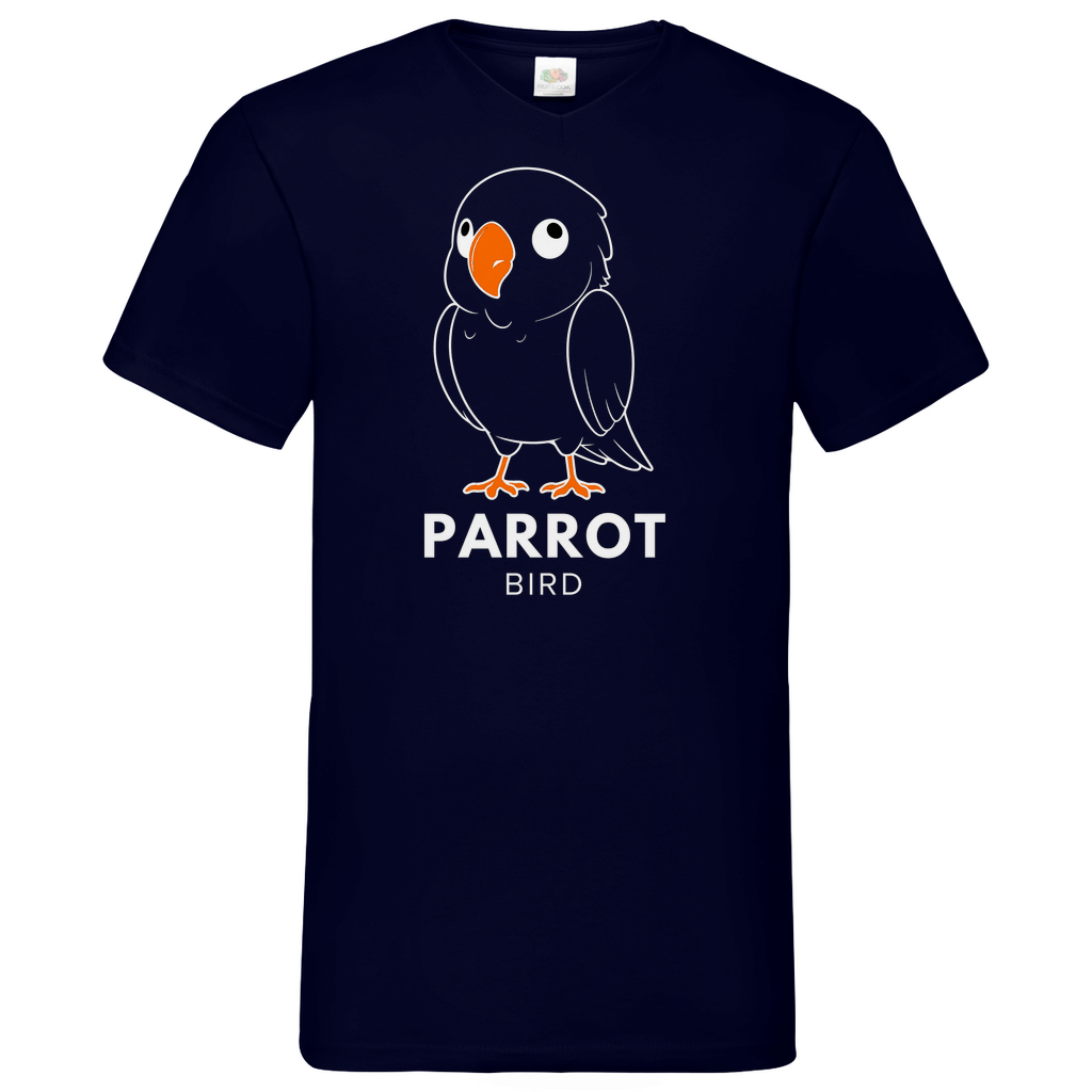 Parrot- V-Neck T-Shirt - dark