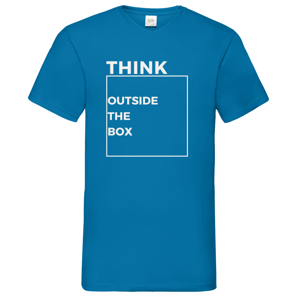 Think out of the Box- V-Neck T-Shirt dark